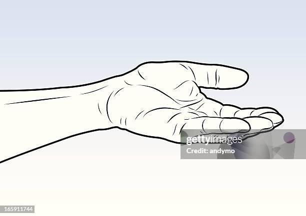 hand cupped - receiving hands stock illustrations