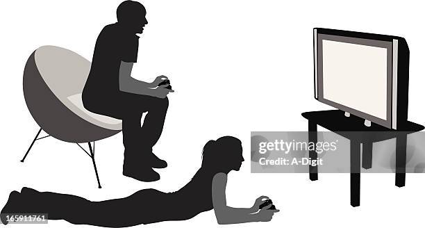 he did she did vector silhouette - gaming controller vector stock illustrations