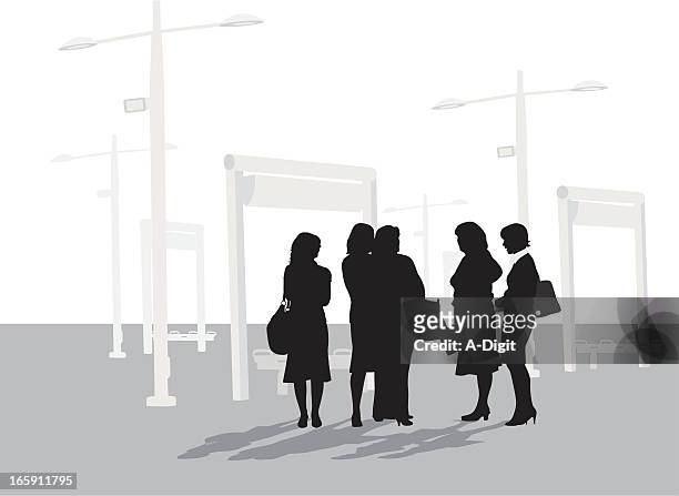public transit vector silhouette - businesswoman silhouette stock illustrations