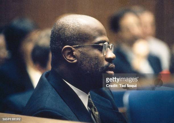 Portrait de Christopher Darden, adjoint de la procureure Marcia Clark, lors du procès de OJ Simpson. Los Angeles, le 9 Décembre 1994.