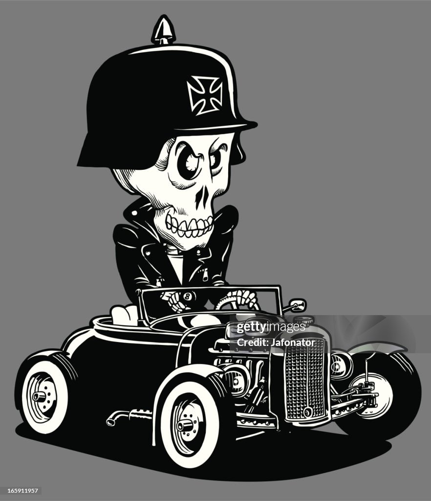 Helmet skull hot rod