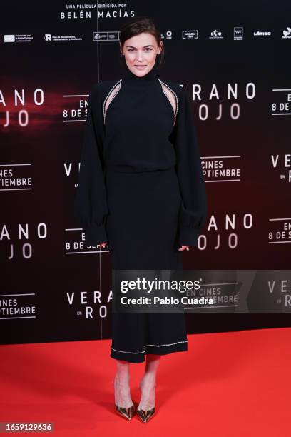 Actress Marta Nieto attends the 'Verano En Rojo' photocall at MK2 Cine Paz on September 04, 2023 in Madrid, Spain.