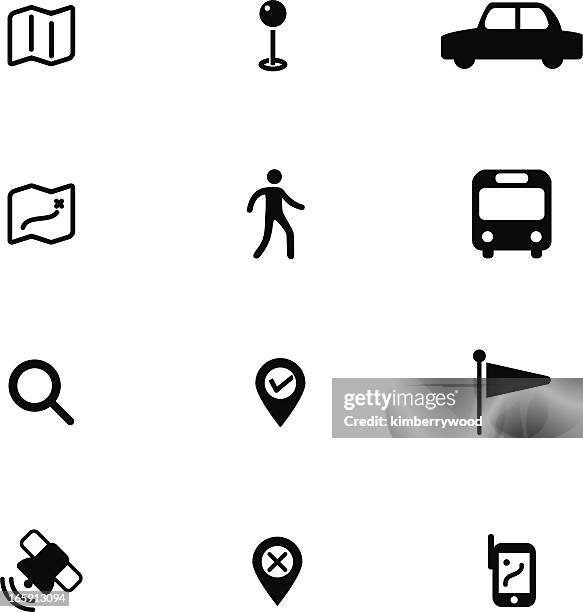 navigator icon set - pin entry stock illustrations
