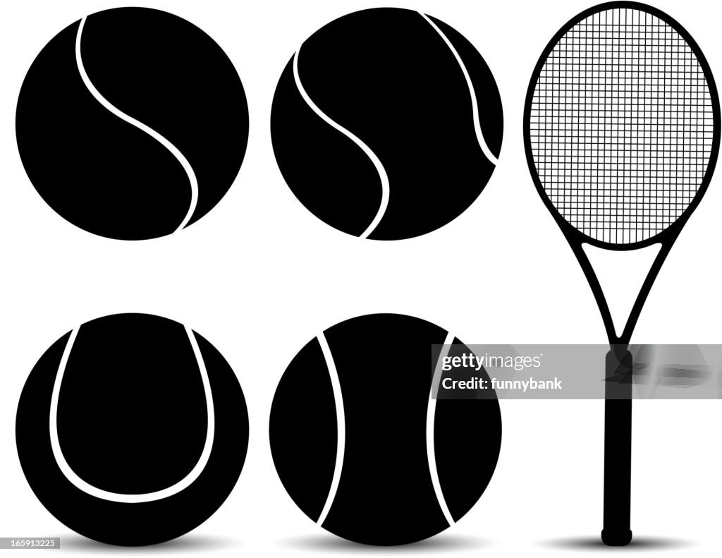 Attrezzatura per il tennis silhouette