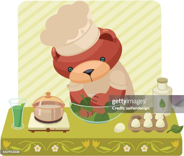 natural egg dyes: green - easter table stock illustrations