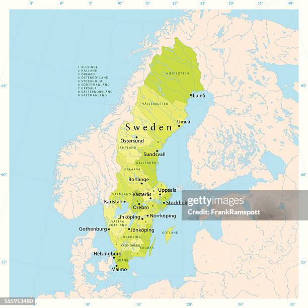 ilustrações, clipart, desenhos animados e ícones de suécia vetor mapa - condado-de-västra-götaland