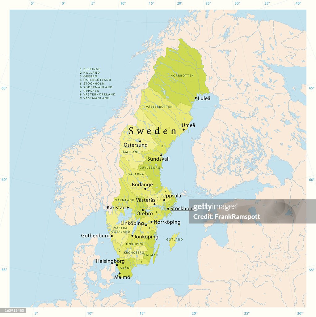 Sweden Vector Map