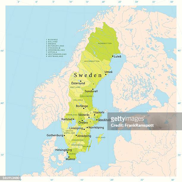 sweden vector map - kattegat stock illustrations