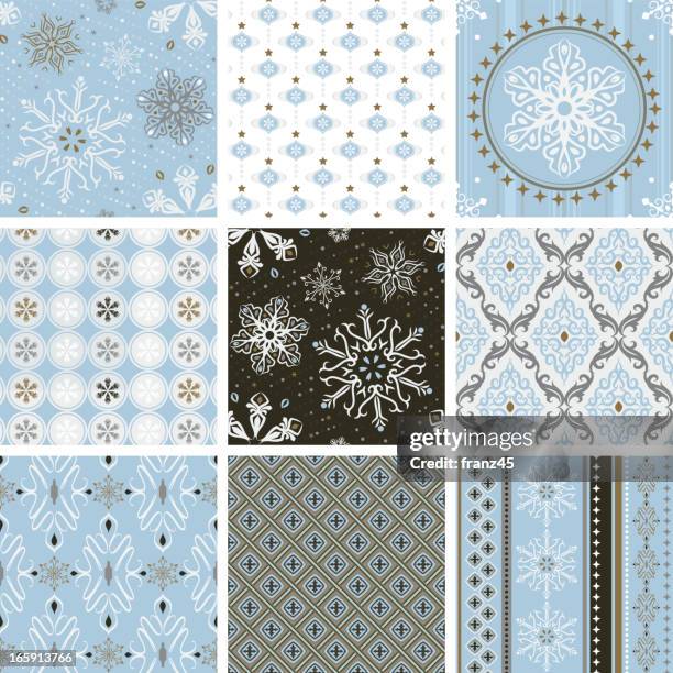 seamless pattern - blue christmas - christmas seamless pattern stock illustrations