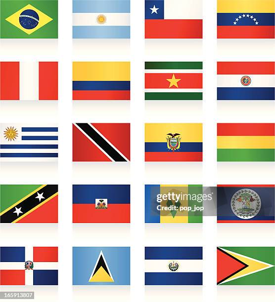 stockillustraties, clipart, cartoons en iconen met flags collection - south and central america - suriname