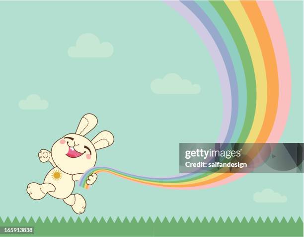 happy easter bunny - multiple rabbits stock illustrations