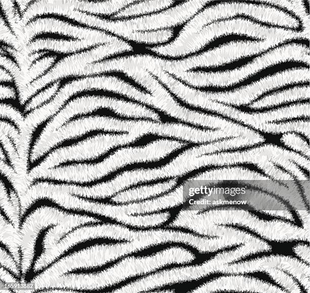 seamless white tiger skin pattern - animal skin stock illustrations