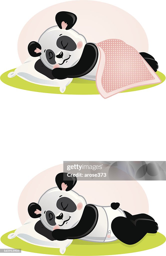 Bebé Panda Chica Durmiendo Ilustración de stock - Getty Images
