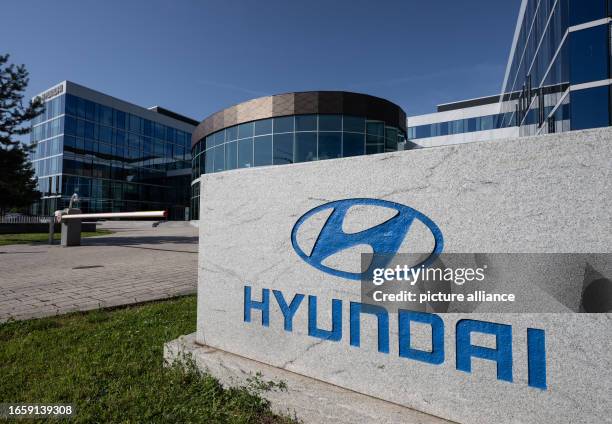 September 2023, Hesse, Offenbach am Main: The European headquarters of the Korean car manufacturer Hyundai in Offenbach. Photo: Boris Roessler/dpa