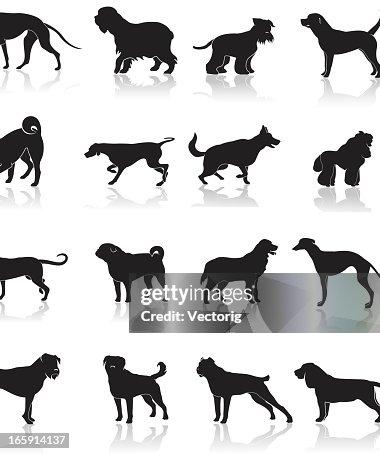 Multiple dog breeds computer icon set Multiple dog breeds computer icon set