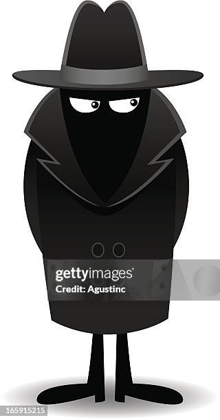 men in black - secret agent stock illustrations