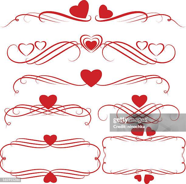 dekorative elemente - heart shape frame stock-grafiken, -clipart, -cartoons und -symbole