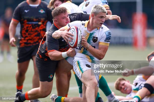 Archie McParland of Northampton Saints in action during the Premiership Rugby Cup match between Ealing Trailfinders and Northampton Saints at the...