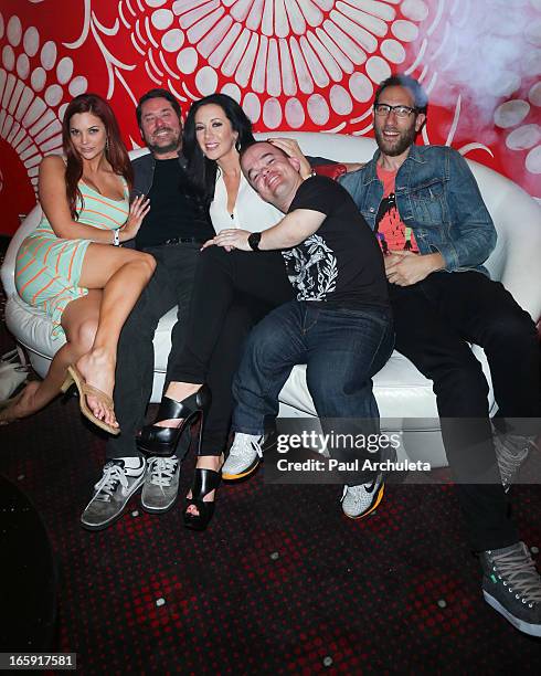 Porn Star Jayden Cole, Comedian Doug Benson, Porn Star Jayden Jaymes, Comedian Brad Williams and Comdian Ari Shaffir attend at Kevin and Bean's April...