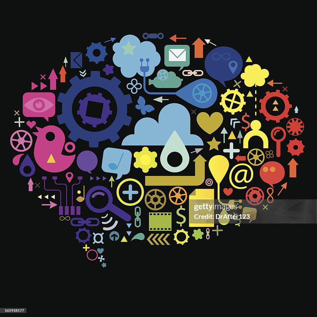 Social Media Rainbow Speech Bubble