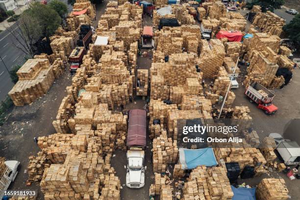 aerial view of mercado de abastos in mexico city. - recycling rig imagens e fotografias de stock