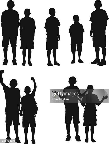silhouette von jungen - männlicher teenager stock-grafiken, -clipart, -cartoons und -symbole