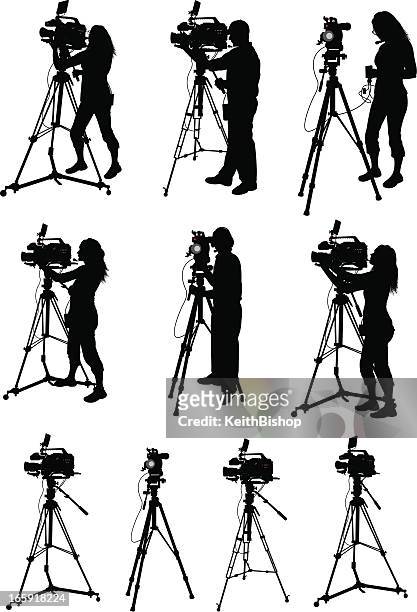 professional video equipment - videographer - cameraman stock illustrations