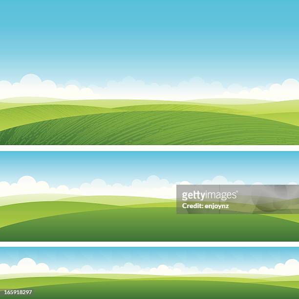 scenic fields background - rolling landscape stock illustrations