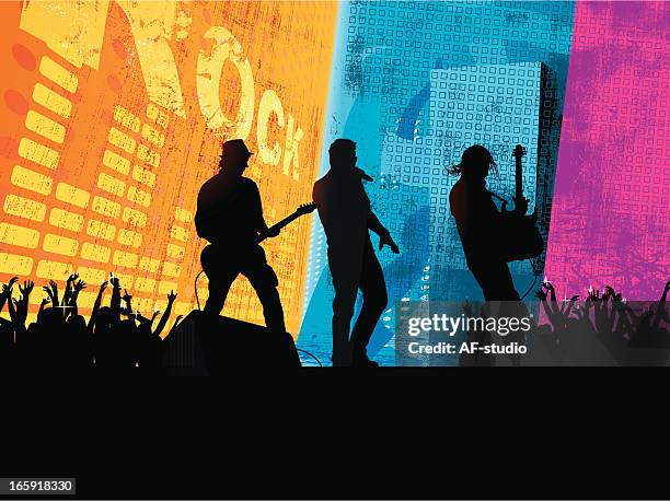 city concert - guitarist stock illustrations