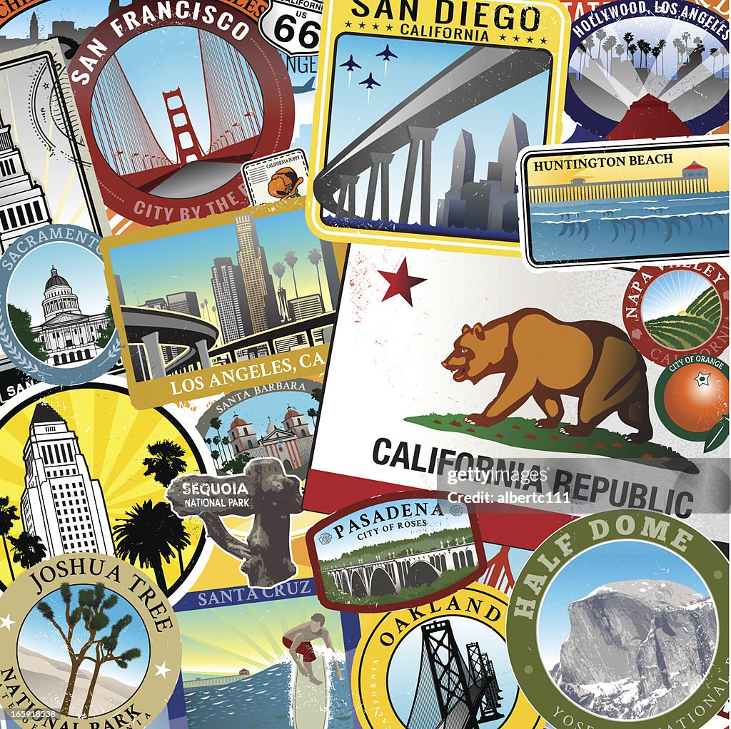 Retro-Super Kalifornien Collage