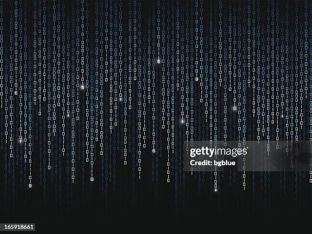 binary code pattern on black background - binary code stock illustrations