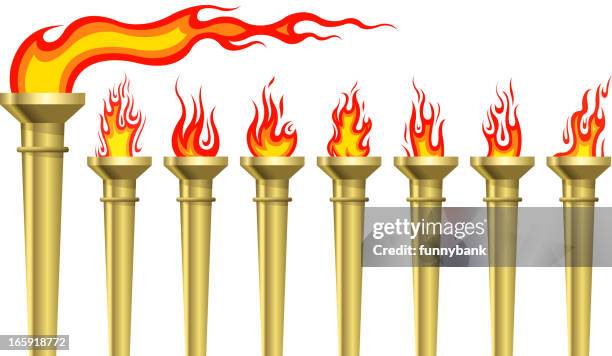 torch set - olympics vector stock illustrations