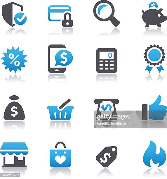 shopping icons - atm machine white background stock illustrations