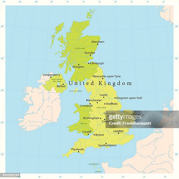 bildbanksillustrationer, clip art samt tecknat material och ikoner med united kingdom vector map - storbritannien