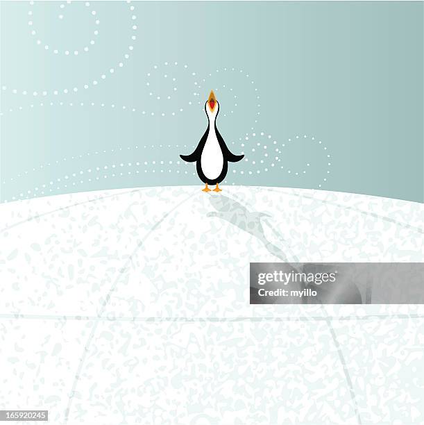 penguin at the north pole - polo stock illustrations