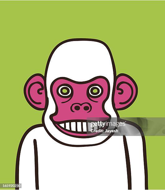 insane albino monkey - unexpected stock illustrations