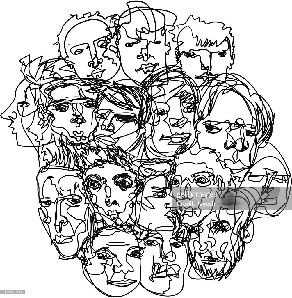 Men's Faces Sketch