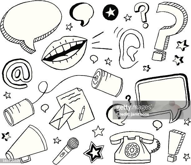 communication doodles - speech stock illustrations