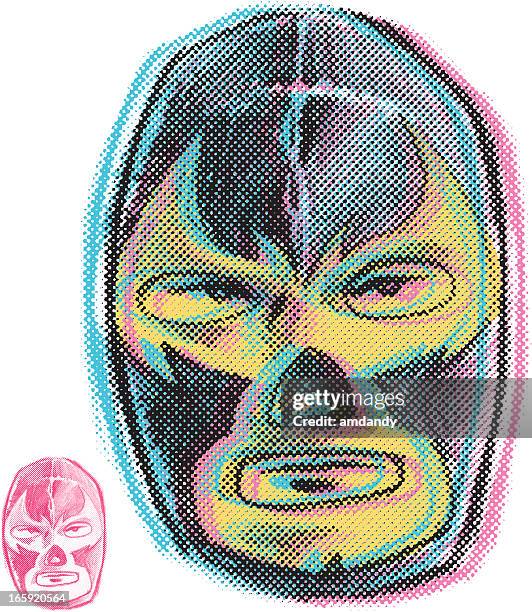 bildbanksillustrationer, clip art samt tecknat material och ikoner med retro lucho - brottning