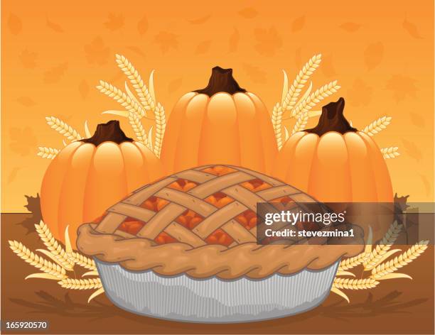 thanksgiving pumpkin pie - pumpkin pie stock illustrations