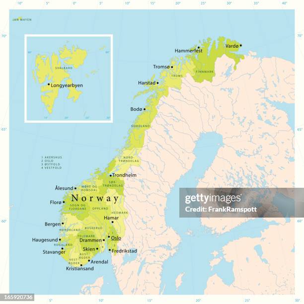 norway vector map - svalbard islands stock illustrations