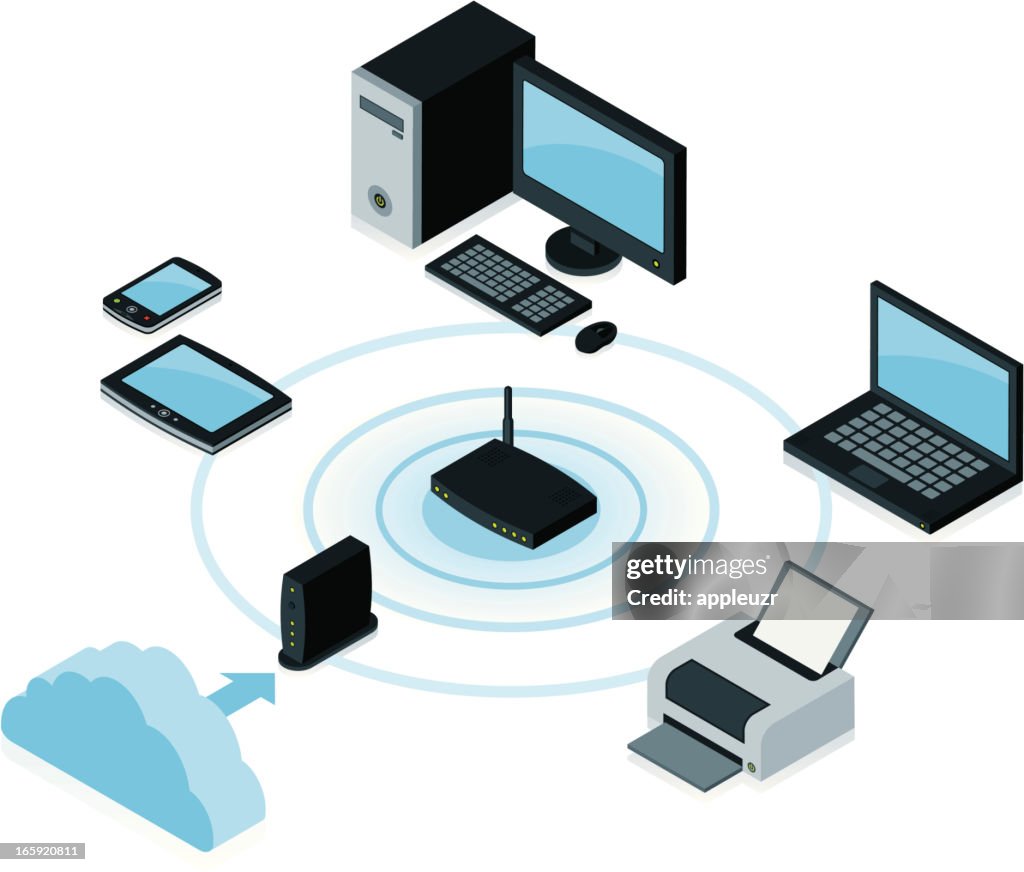 Home Networking Graphics Home Computer Network High-Res Vector Graphic - Getty Images