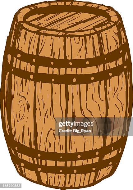 an illustration of a wood barrel - barrel stock illustrations