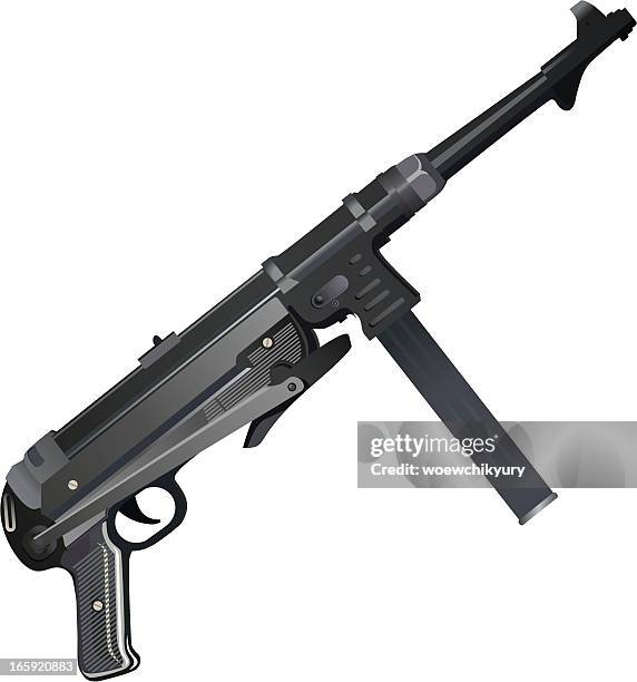 mp-40 - murder weapon stock illustrations