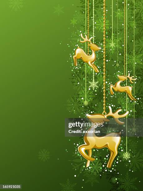gold reindeer background - antler backgrounds stock illustrations
