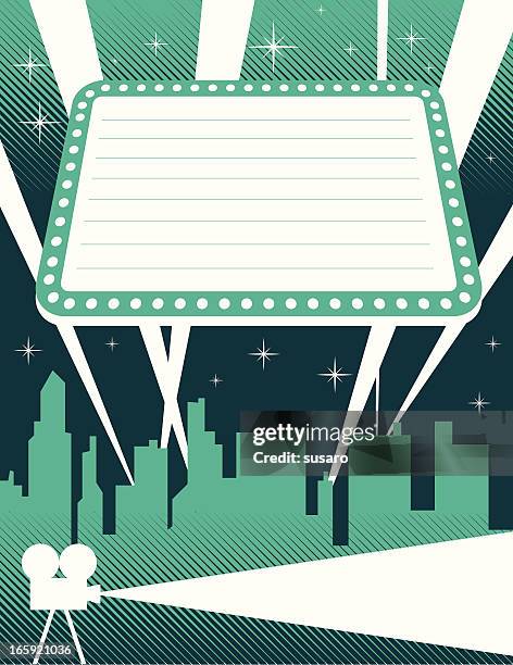 vintage movie poster - old hollywood stock illustrations