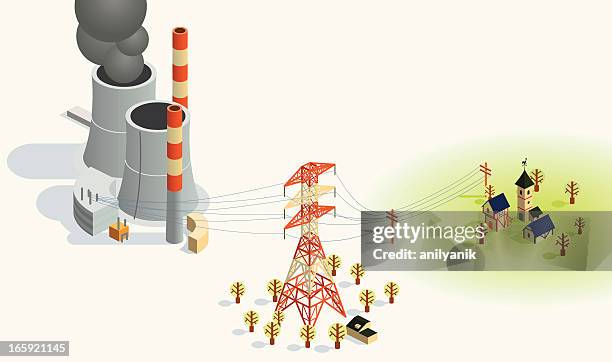 power transfer - nuclear energy stock illustrations