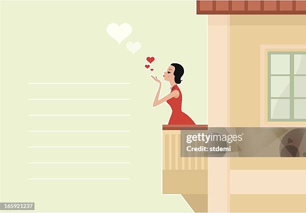 valentine's card design - balcony stock illustrations