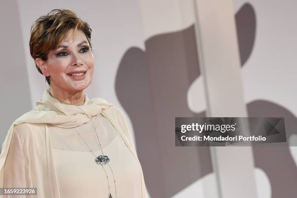 French actress Edwige Fenech at the 80 Venice International Film Festival 2023. Red carpet Filming Italy Best Movie Award. Venice September 3rd, 2023