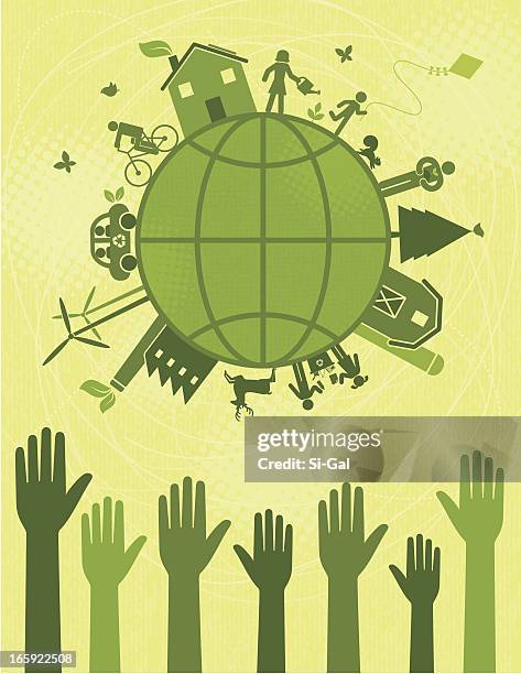 voting for a greener world - for a greener earth stock illustrations